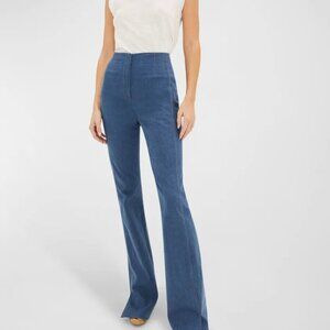 Veronica Beard Denim High-Rise Pants, Blue, Cosmo